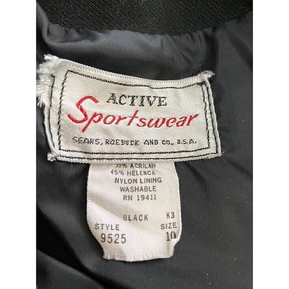 Retro Vintage Womens Black Ski Jacket & Stirrup Pants Sz 10 70s 80s Y2K Snowsuit - Picture 2 of 9